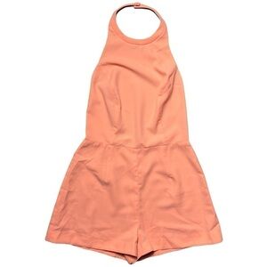 Revolve Bec + Bridge Peach Honour Halter Open Back Romper 6